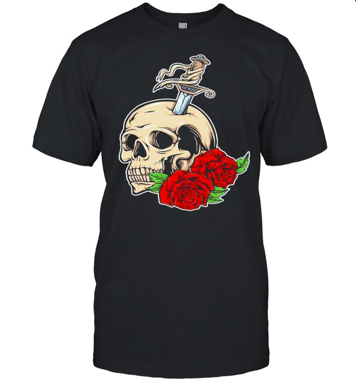 Skull shirt skull roses shirt