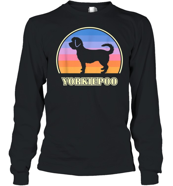 Yorkiepoo Vintage Sunset Dog shirt Long Sleeved T-shirt