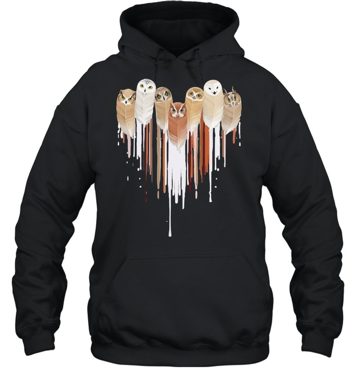 Owl heart shirt Unisex Hoodie