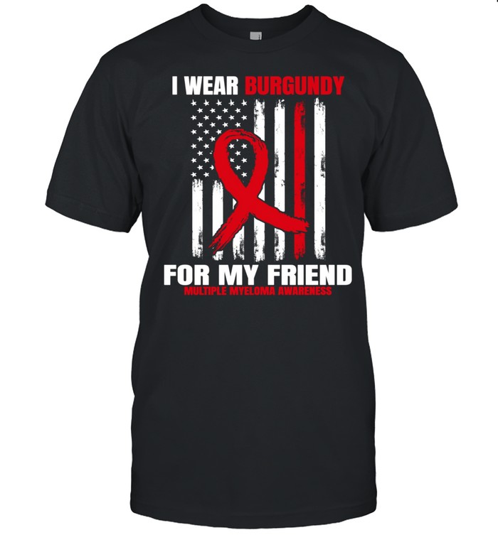 Friend Multiple Myeloma Cancer Awareness USA Flag Back Print shirt
