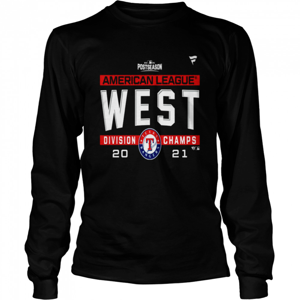 Texas Rangers American League AL West Division Champions 2021 sport shirt Long Sleeved T-shirt