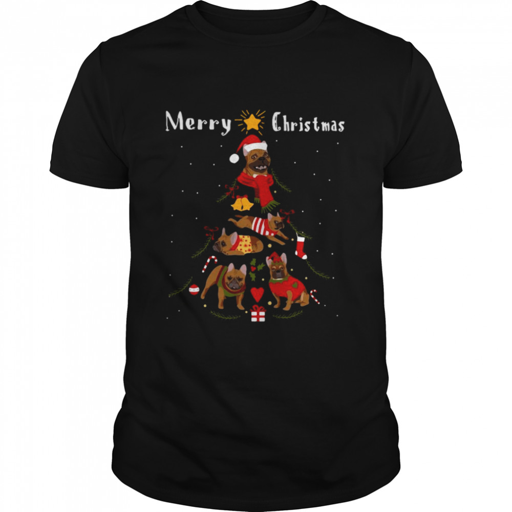French Bulldog Frenchie Christmas Tree Xmas Dog Lover Sweater Shirt