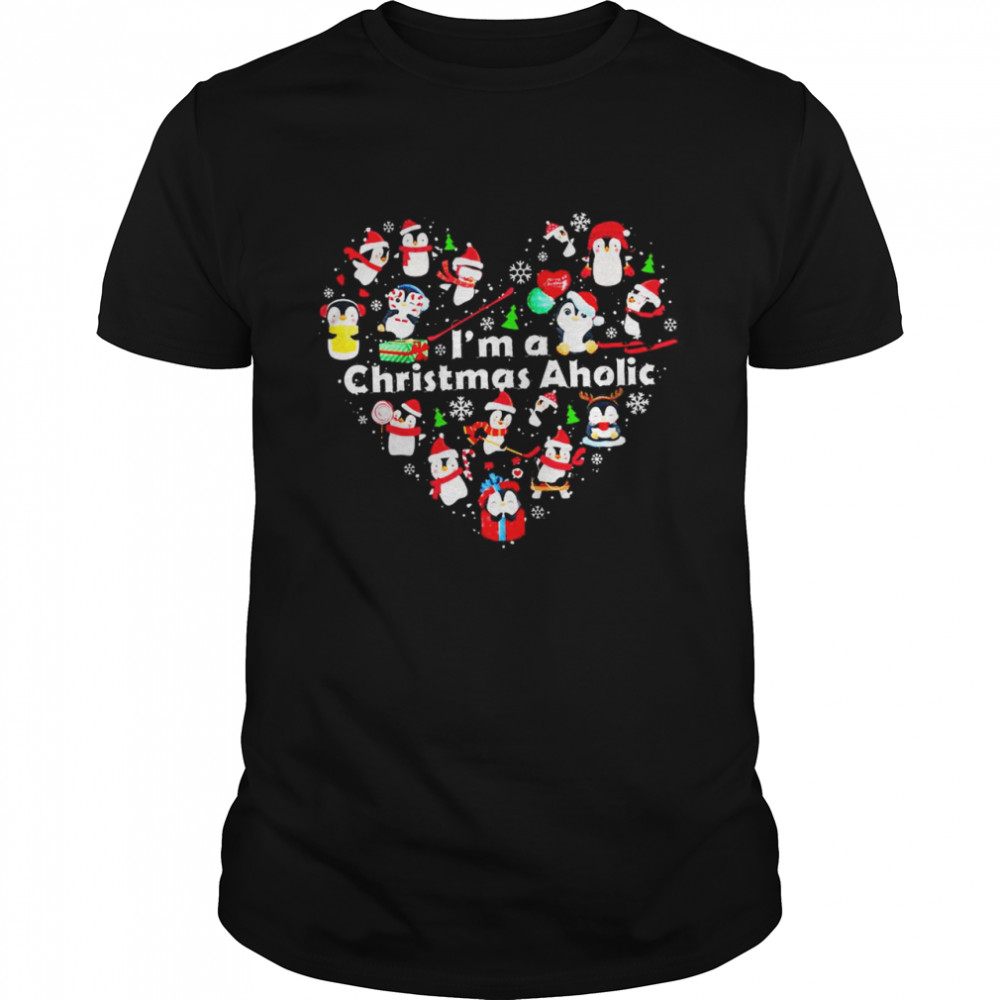 Cute Penguins Im a Christmas Aholic heart 2021 shirt