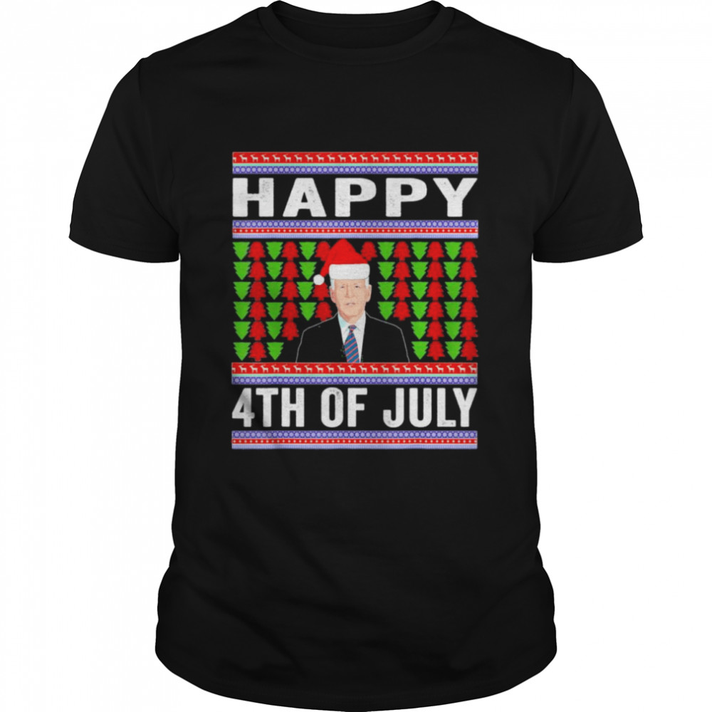Happy 4th of July Ugly Christmas Santa – Joe Biden T-Shirt