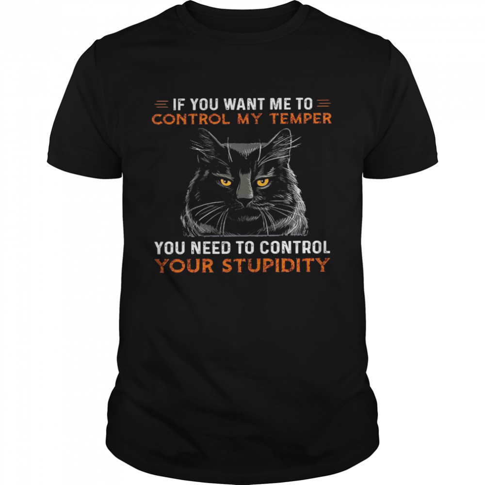 If you want me to control my temper you need to control your stupidity shirt