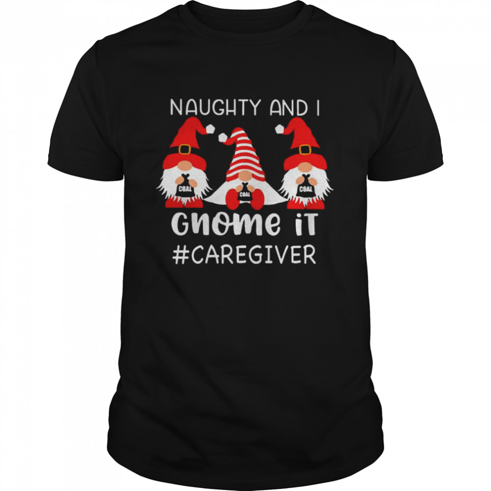 Naughty And I Gnome It Caregiver Christmas Sweater Shirt
