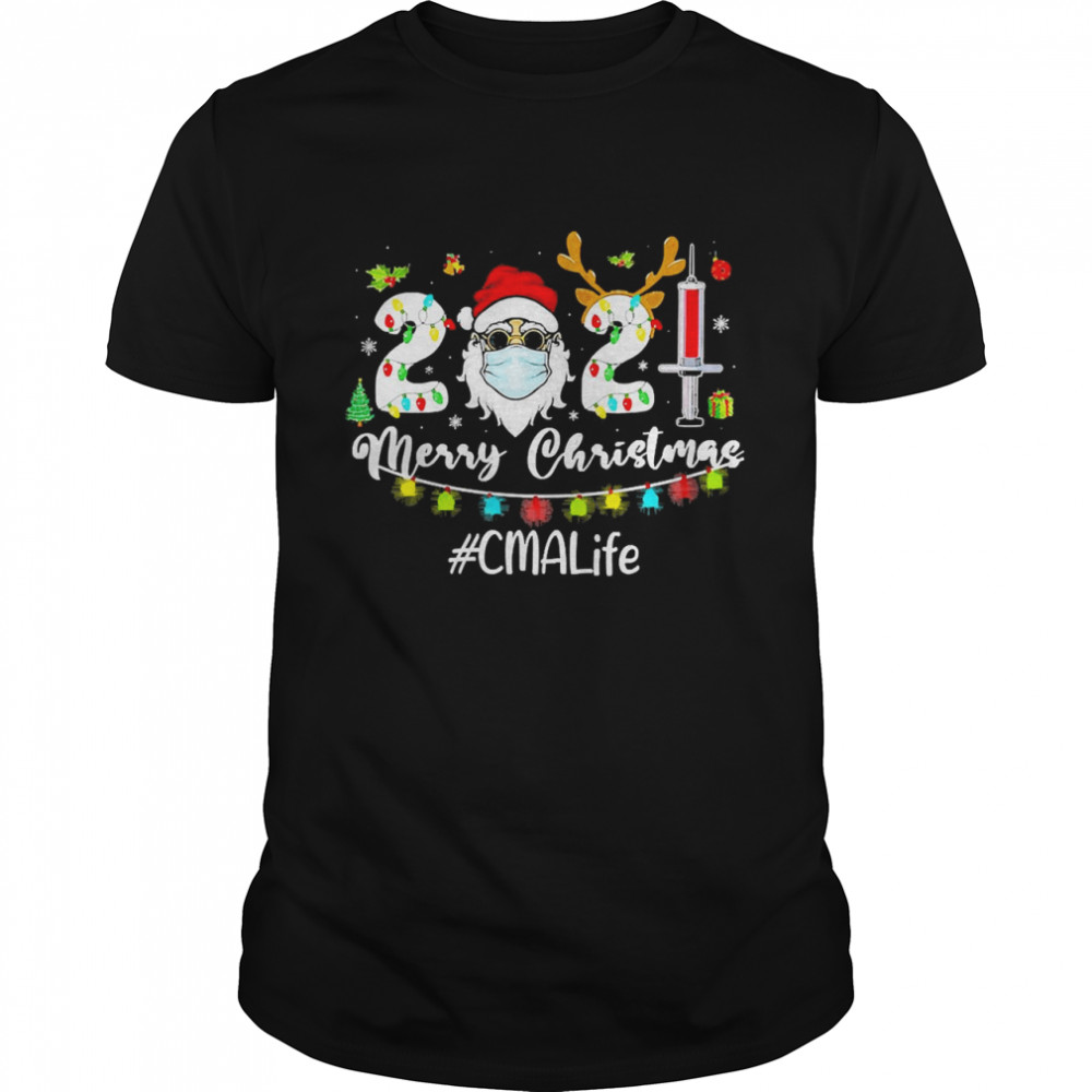 Santa Claus Face Mask 2021 Merry Christmas CMA Life Sweater Shirt