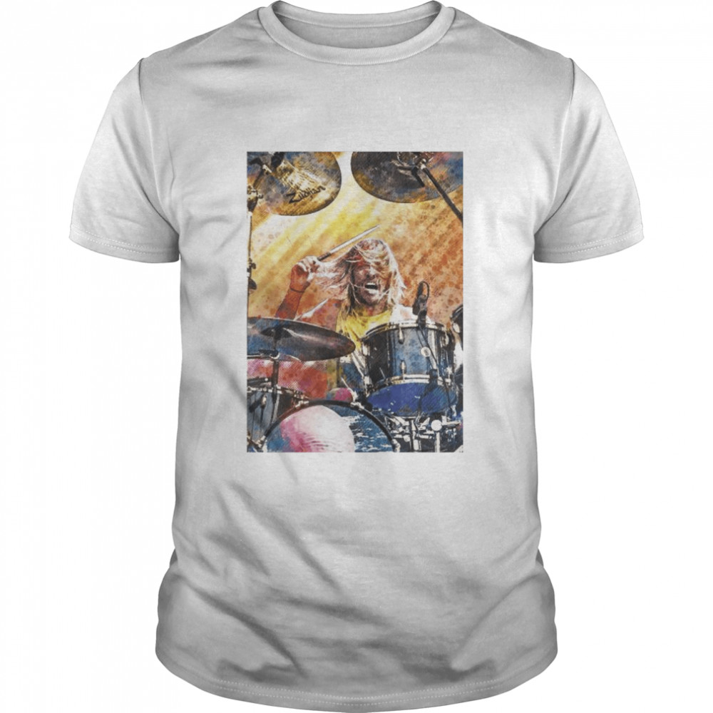 Foo Fighters Hard Rock Taylor Hawkins Watercolour T-Shirt